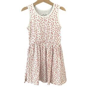 June & January Polka Dot Tank Dress - White Red - 5T